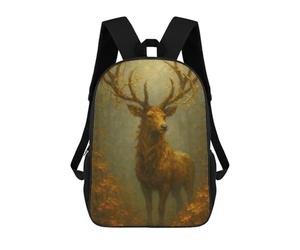 sinyumoney Golden Deer in Autumn Forest Rucksack Water Resistant Travel Backpack Computer Bag for Men, Women & Teenage Boys 17inch