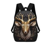 sinyumoney Golden Deer Portrait-2 School Backpack Work Business College School for School/Work/Travel 17inch
