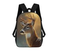 sinyumoney Golden Deer Portrait School Backpack High Secondary School Bags Casual Backpack for Girl, Teen Girls 17inch