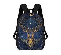 sinyumoney Golden Deer Under Stars Backpack School Large Water Resistant Laptop Backpack for Teenage Girls Boys Women Men 17inch