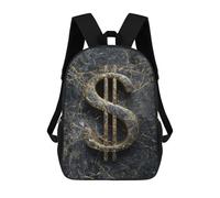 sinyumoney Golden Dollar Sign Marble Texture School Backpack Water Resistant School Bag Business Backpack for Men/Women 17inch