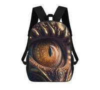 sinyumoney Golden Dragon Eye Artwork Rucksacks 3D Printed Children Backpacks Fashion Casual Daypack Cute Travel Bags Outdoor Casual Daypack for Boy And Girl 17inch