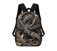 sinyumoney Golden Dragon Illustration Backpack Kids School Bag Boys Cartoon 3D Print Students Schoolbag Laptop Daypack for Boys Girls 17inch