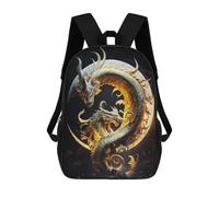 sinyumoney Golden Dragon Moon Artwork School Backpack Work Business College School for Campus Outdoor Travel Sports 17inch