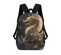 sinyumoney Golden Dragon Moonlit Sky Rucksack Rucksack Casual Daypacks School Work Travel Bag for Camping Outdoor Adventures And Daily Travel 17inch
