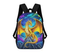 sinyumoney Golden Dragon on Mountain Peak School Bag 3D Printed Children's School Backpack Casual Fashion Travel Backpacks for Kids School Students 17inch