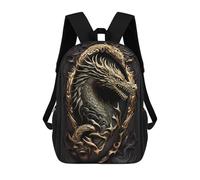sinyumoney Golden Dragon Portrait-2 School Bags Large Lightweight Casual Backpack for Camping Outdoor Adventures And Daily Travel 17inch