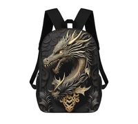 sinyumoney Golden Dragon Portrait School Backpack Water Resistant Computer Rucksack for Teenage Girls Boys Women Men 17inch
