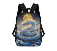 sinyumoney Golden Dragon Sky Dance Backpack School Daypacks Business Backpack Water Resistant Bookbag for Boys/Girls/Teenagers 17inch
