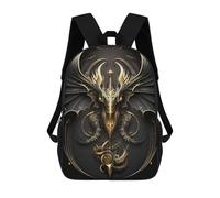 sinyumoney Golden Dragon Sword Wings Rucksack Lightweight Airport College Students Back Pack- Perfect for Travel, Work And Daily Use 17inch