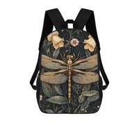 sinyumoney Golden Dragonfly in Bloom Backpacks Kids School Backpack School Bag 3D Printed School Bag for Boys Elementary And Middle School Students 17inch