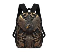 sinyumoney Golden Eagle Artwork Backpack Schoolbags for Boys Girls Casual Sport Daypack Elementary Primary Large Capacity Bookbags 17inch