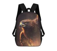 sinyumoney Golden Eagle Portrait-4 Rucksacks 3D Printed Children Backpacks Fashion Casual Daypack Cute Travel Bags Outdoor Casual Daypack for Boy And Girl 17inch