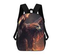 sinyumoney Golden Eagle Soaring Backpack School Fashion Stationery Backpack Waterproof Casual Daypacks for Boys/Girls/Teenagers 17inch