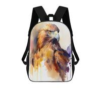 sinyumoney Golden Eagle Watercolor Kids Backpack,School Backpack Kids School Bag 3D Printed Cartoon Large Capacity Backpack for Kids Boys And Girls 17inch