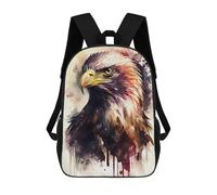 sinyumoney Golden Eagle Watercolor Print School Backpack Daypacks Business Backpack Water Resistant Bookbag for School/Work/Travel 17inch