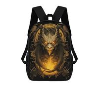 sinyumoney Golden Elder Dragon Art School Bags School Secondary High School College Backpack Travel for Girl, Teen Girls 17inch