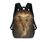 sinyumoney Golden Elephant Spirit Rucksacks 3D Printed Children 17inch Backpacks Fashion Casual Daypack Travel Bags Outdoor Casual Daypack for Boy And Girl