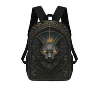 sinyumoney Golden Eyes Cat - Gothic Stained Glass Fantasy Poster Backpack School Daypacks Business Backpack Water Resistant Bookbag for Camping Outdoor Adventures And Daily Travel 17inch