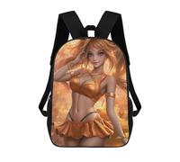sinyumoney Golden Fantasy E-girl Artwork Backpack School Lightweight Airport College Students Back Pack for School/Work/Travel 17inch