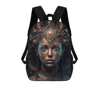 sinyumoney Golden Fantasy Portrait Rucksacks 3D Printed Children Backpacks Fashion Casual Daypack Cute Travel Bags Outdoor Casual Daypack for Boy And Girl 17inch
