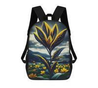 sinyumoney Golden Flower in Field Kids Backpack, Kids School Bag 3D Printed School Backpacks for Boys And Teenager School Students 17inch