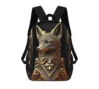 sinyumoney Golden Fox Portrait Backpack School Secondary Causal Travel High School Bags for Campus Outdoor Travel Sports 17inch