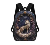 sinyumoney Golden Fox Steampunk Rucksack Large School Backpack for Boys - Perfect for Travel, Work And Daily Use 17inch