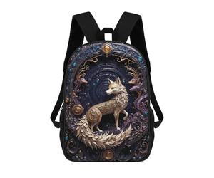 sinyumoney Golden Fox Steampunk Rucksack Large School Backpack for Boys - Perfect for Travel, Work And Daily Use 17inch