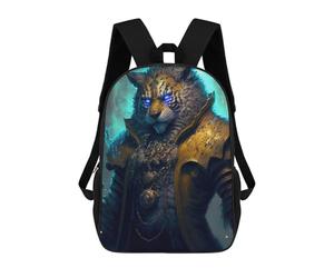 sinyumoney Golden Furred Guardian School Bags Large Lightweight Casual Backpack for Camping Outdoor Adventures And Daily Travel 17inch