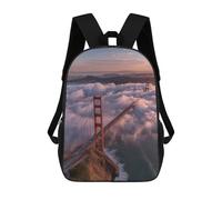 sinyumoney Golden Gate Bridge in Fog-5 Children's Backpacks School Backpack 3D Printed for Kids Travel Rucksacks Book Bags Kids 17inch School Bag