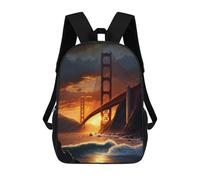 sinyumoney Golden Gate Bridge Ronaldo Backpack, Children's Backpack, Student School Bag, Book Bag, 3D Printed School Bag For Boys And Girls, 17inch