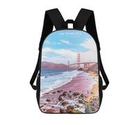 sinyumoney Golden Gate Bridge, San Francisco-1 Kids Backpack,School Backpack Kids School Bag 3D Printed Cartoon Large Capacity Backpack for Kids Boys And Girls 17inch