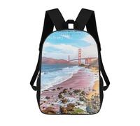 sinyumoney Golden Gate Bridge, San Francisco Backpacks 3D Printed Kids School Backpack School Bag Fashion Rucksacks for Boys Elementary And Middle School Students 17inch