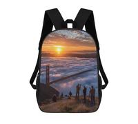sinyumoney Golden Gate Bridge Sunset-2 Backpack School Water Resistant Travel Backpack Computer Bag - Perfect for Travel, Work And Daily Use 17inch