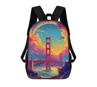 sinyumoney Golden Gate Pride Backpack School Fashion Stationery Backpack Waterproof Casual Daypacks for Men, Women & Teenage Boys 17inch