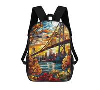 sinyumoney Golden Gate Serenity Backpacks Kids Student Schoolbag,3D Printed Backpacks,Elementary And Middle School Students Backpacks for Boys Girls 17inch