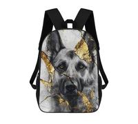 sinyumoney Golden German Shepherd Art Print Backpack School Bag Business Durable Laptop Bag for Campus Outdoor Travel Sports 17inch