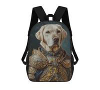 sinyumoney Golden Guard Noble Dog Armor Backpack Cartoon Plush Bag, 3D Backpack for Kids School Bag Birthday Gift Idea for Boys And Girls 17inch