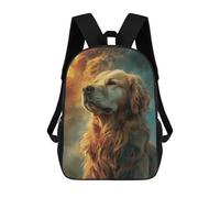 sinyumoney Golden Guardian Backpack Kids School Bag Boys Cartoon 3D Print Students Schoolbag Laptop Daypack for Boys Girls 17inch
