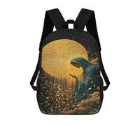 sinyumoney Golden Halo Serenity School Bag 3D Printed 17inch Backpacks Fashion Kids School Backpack Rucksacks for Boys Elementary And Middle School Students