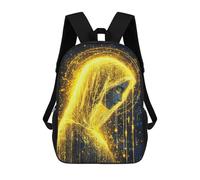 sinyumoney Golden Halo Silhouette School Backpack Lightweight Airport College Students Back Pack for Boys/Girls/Teenagers 17inch