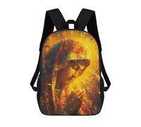 sinyumoney Golden Halo Woman Painting School Backpack 3D Printed Children's 17inch Backpacks Bag Bookbag for Kids Boy Girl Book Bags Kids School Bag Travel Rucksacks