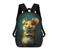 sinyumoney Golden Hamster Art Print Backpack School Bag High Secondary School Bags Casual Backpack - Perfect for Travel, Work And Daily Use 17inch