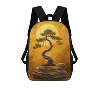 sinyumoney Golden Harmony Bonsai Tree Backpacks Kids Student Schoolbag,3D Printed Backpacks,Elementary And Middle School Students Backpacks for Boys Girls 17inch