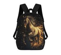 sinyumoney Golden Horse in Motion School Backpack Business Laptop Rucksack Bag Unisex Casual Daypack for Boys/Girls/Teenagers 17inch