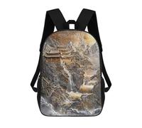 sinyumoney Golden Japanese Zen Haven School Bags Work Laptop Backpack Rucksack Bag for Camping Outdoor Adventures And Daily Travel 17inch