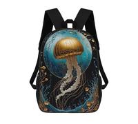 sinyumoney Golden Jellyfish Kintsugi Backpack School Bag Water Resistant School Bag Business Backpack for Girls Boys Teenage 17inch