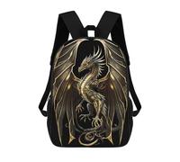 sinyumoney Golden King Dragon Backpack School High Secondary School Bags Casual Backpack for Men, Women & Teenage Boys 17inch