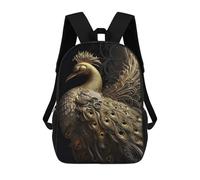 sinyumoney Golden King Peacock School Backpack Lightweight Schoolbag Dayback Bookbag College for Men, Women & Teenage Boys 17inch